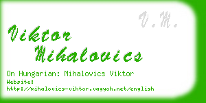 viktor mihalovics business card